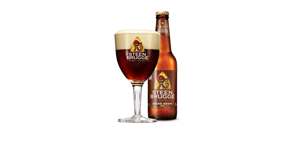 Steenbrugge Bruin 6,5% flesje en glas