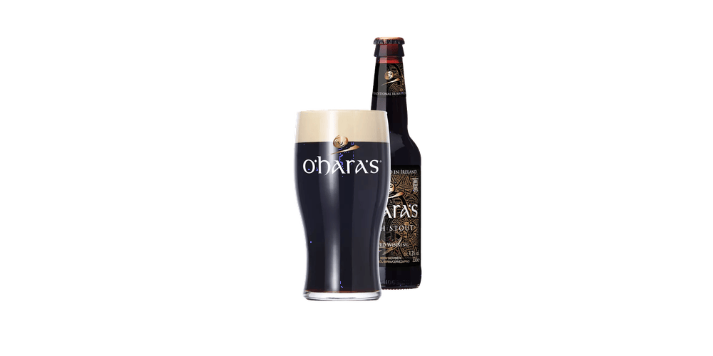 Fles en glas O'Hara's Irish Stout 4,3%