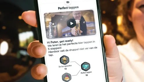 HOP app scherm op mobiel